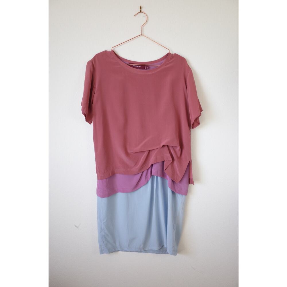 Sies Marjan Silk Dress Short Sleeve Tiered Layered 4